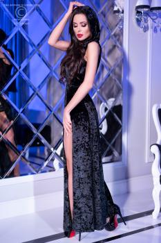 Preview: Kleid mit Kapuze CR4302 schwarz