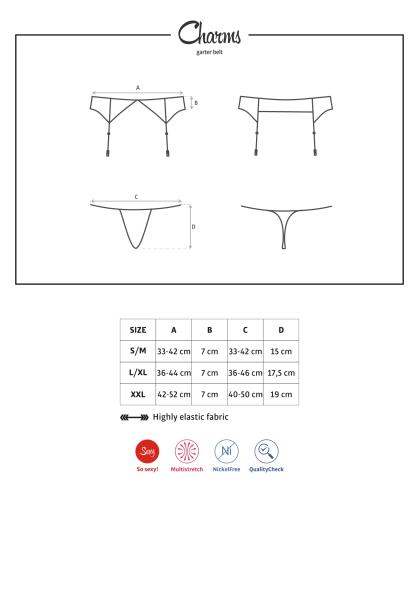 Charms Garter Belt & String schwarz