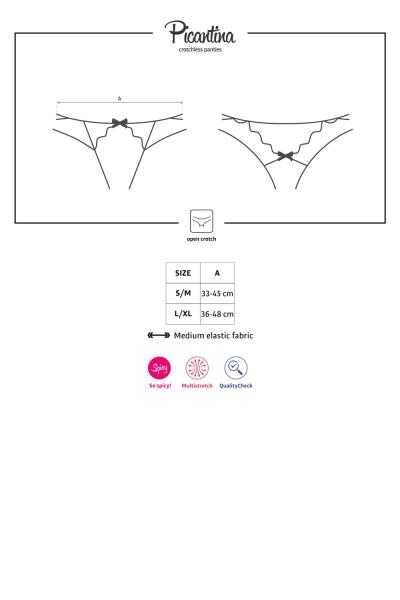 Picantina Crotchless Thong schwarz