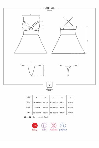 838-BAB-3 Babydoll rot