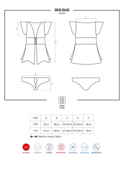 868-BAB-1 Babydoll schwarz