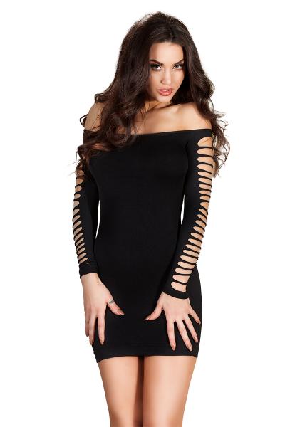 Nahtloses Minikleid CR3608 schwarz