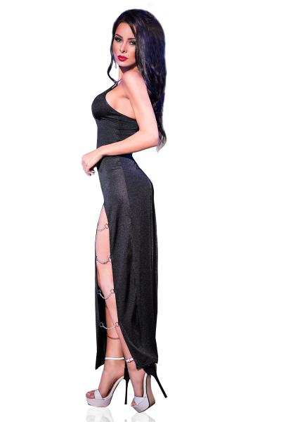 Langes Kleid CR4164 schwarz